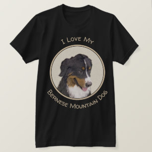 Camiseta Pintura de perro de montaña de Bernese - Arte de p