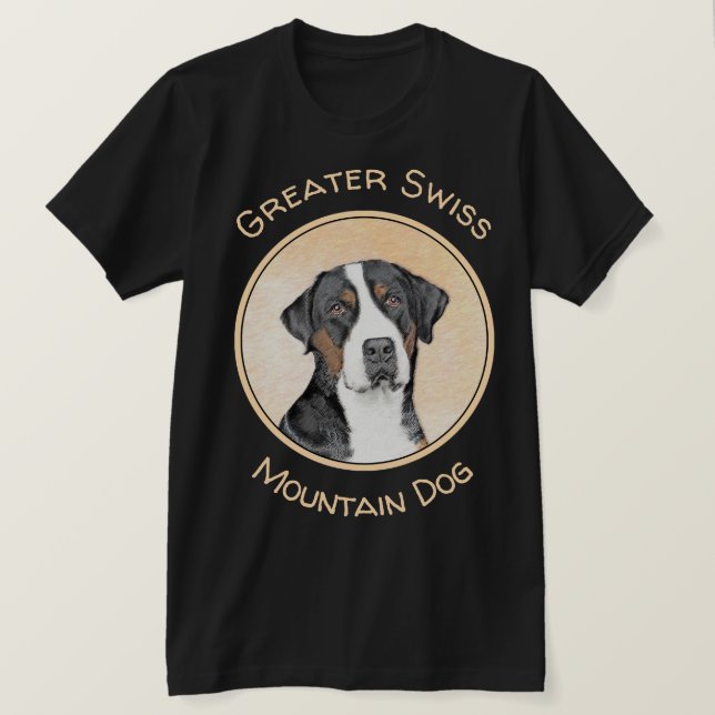 Camiseta Pintura de Perro de Montaña Grande Suiza - Arte or (Anverso del diseño)