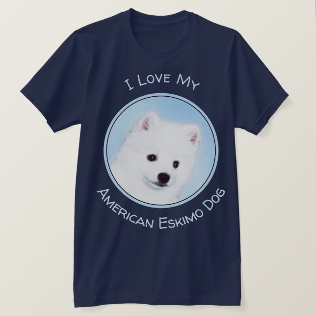 Camiseta Pintura de perro esquimal estadounidense - Arte de (Anverso del diseño)