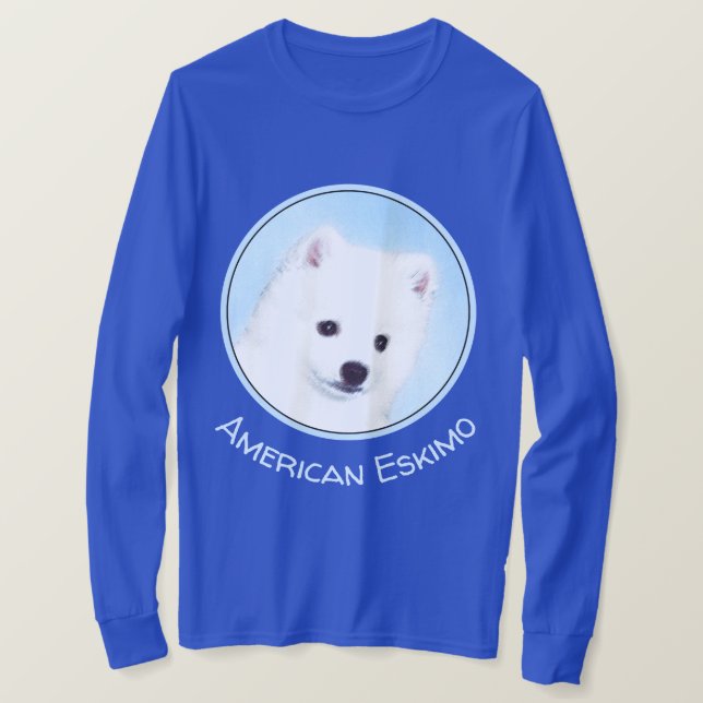 Camiseta Pintura de perro esquimal estadounidense - Arte de (Anverso del diseño)