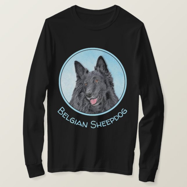 Camiseta Pintura de perro pastelero belga - Arte de perro o (Anverso del diseño)