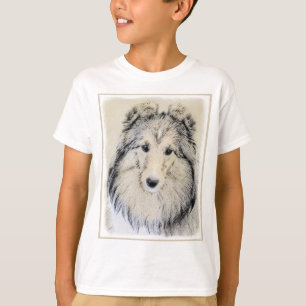 Camiseta Pintura de perro pastelero de Shetland - Arte de p