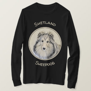 Camiseta Pintura de perro pastelero Shetland - Arte origina