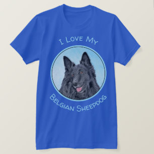 Camiseta Pintura de perro pastor belga - Arte de perro orig