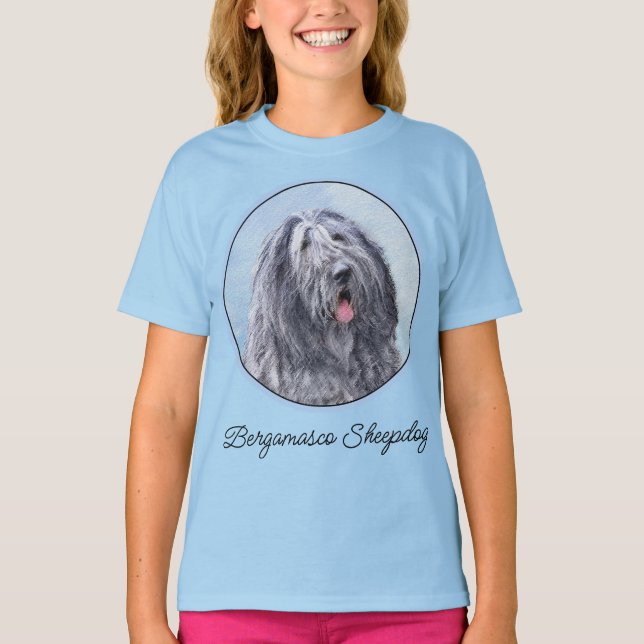 Camiseta Pintura de perro pastor de Bergamasco - Perro orig (Anverso)