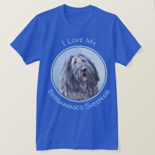 Camiseta Pintura de perro pastor de Bergamasco - Perro orig