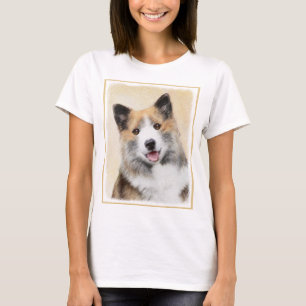 Camiseta Pintura de perro pastor islandés - Arte original d