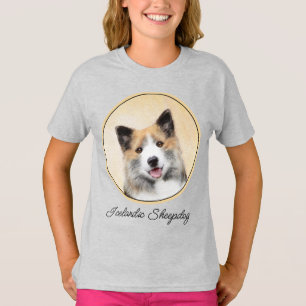 Camiseta Pintura de perro pastor islandés - Arte original d