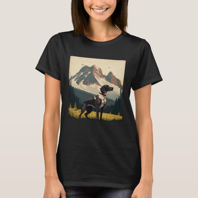 Camiseta Pintura de perro Pointer de pelo corto alemán Corb (Anverso)