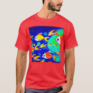 Camiseta Pintura De Pescados Coloridos Y Luminosos. ¡Hazte