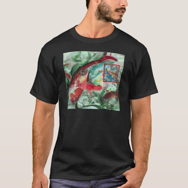 Camiseta Pintura de pez carpa koi (Anverso)