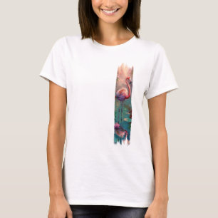 Camiseta Pintura de pincel de flamenco