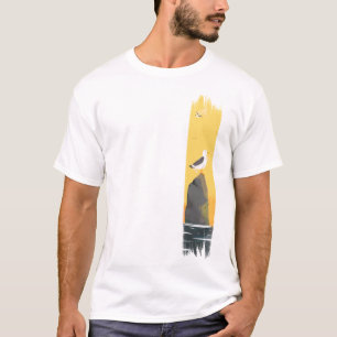 Camiseta Pintura de pincel de gaviota tranquila