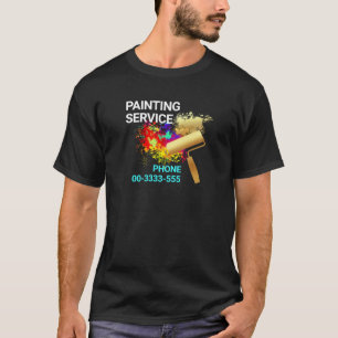 Camiseta Pintura de pincel de oro con bandeja de pintura
