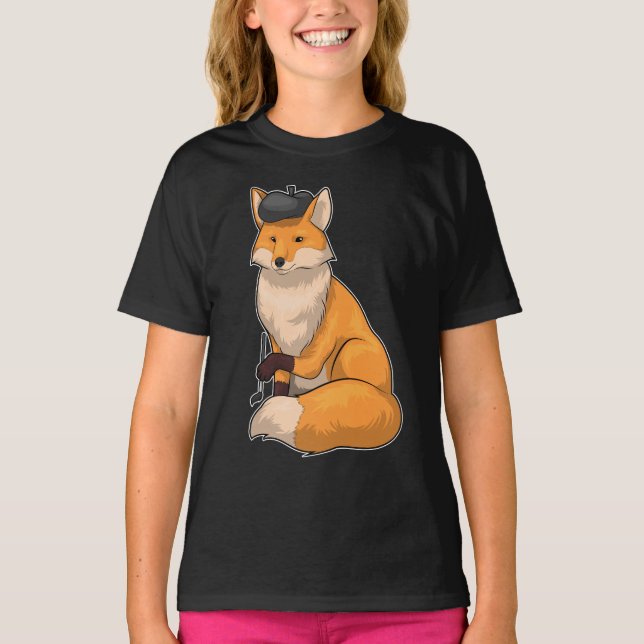 Camiseta Pintura de pincel de pincel de Fox Painter (Anverso)