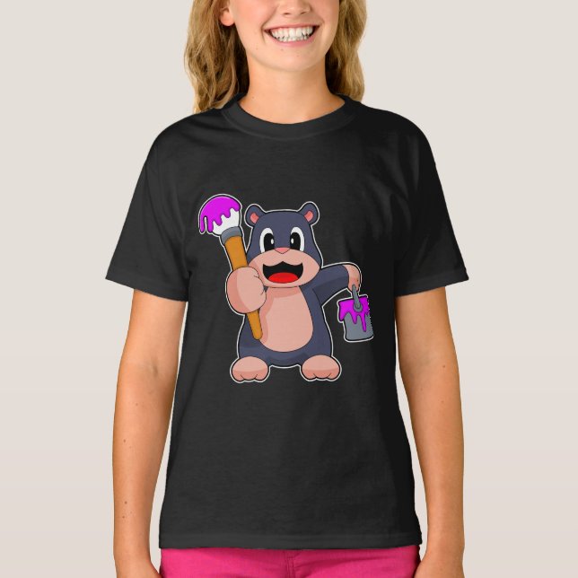 Camiseta Pintura de pincel de pincel de pintador de topo (Anverso)