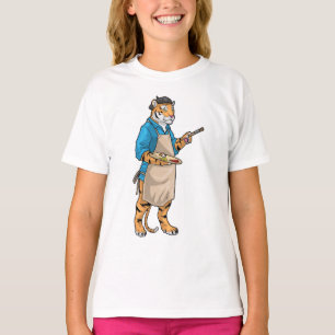Camiseta Pintura de pincel de pincel de tigre