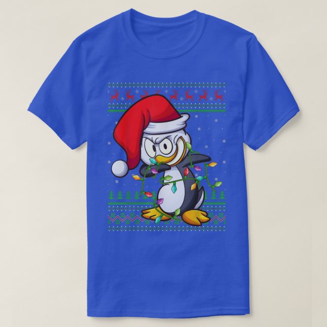 Camiseta Pintura de pingüino en la navidad de los pájaros i (Diseño del anverso)