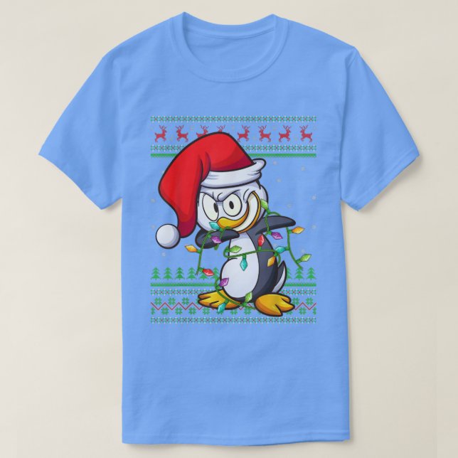 Camiseta Pintura de pingüino en la navidad de los pájaros i (Diseño del anverso)