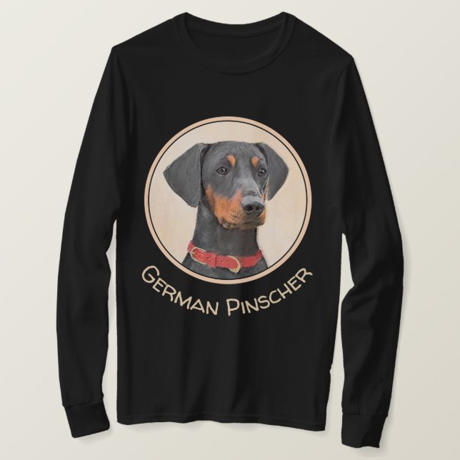 Camiseta Pintura de Pinscher alemana - Arte de Perro origin (Anverso del diseño)