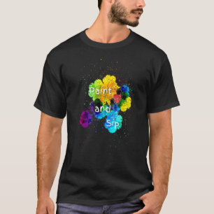 Camiseta Pintura de pintura de arco iris con Fiesta de pint