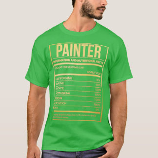Camiseta Pintura De Pintura De Etiqueta De Nutrición Impres