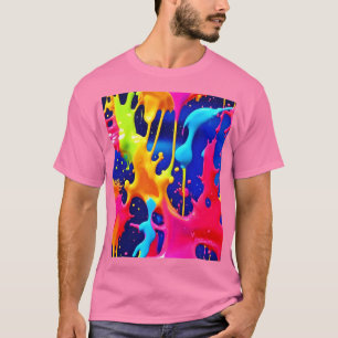 Camiseta Pintura de pintura de goteo colorida