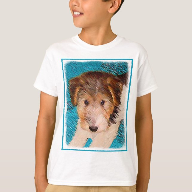 Camiseta Pintura de pipa de Fox Terrier - Arte Perro Origin (Anverso)