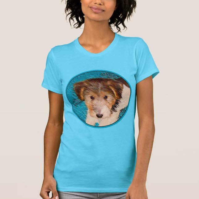 Camiseta Pintura de pipa de Fox Terrier - Arte Perro Origin (Anverso)