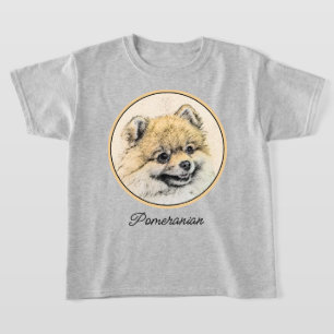 Camiseta Pintura de Pomerania (Naranja) - Arte de Perro Ori