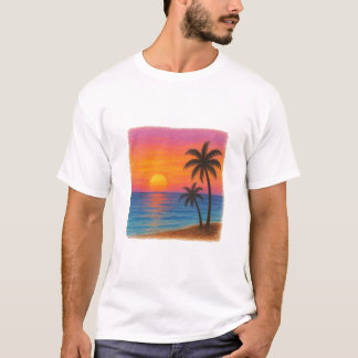 Camiseta pintura de puesta de sol