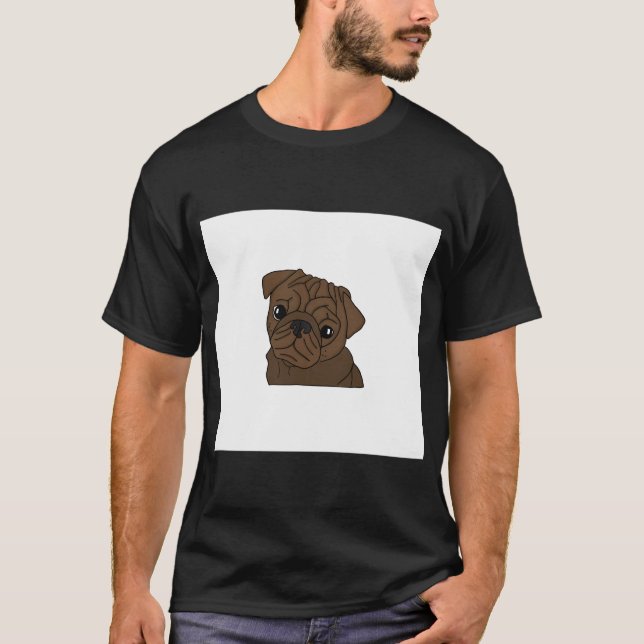 Camiseta Pintura de Pug Adorable (Anverso)