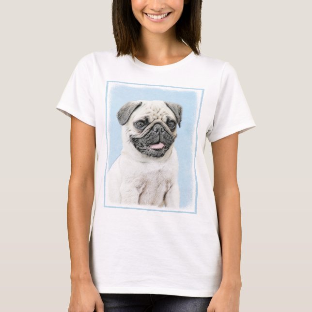 Camiseta Pintura de pug - Arte de perro original lindo (Anverso)