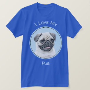 Camiseta Pintura de pug - Arte de perro original lindo