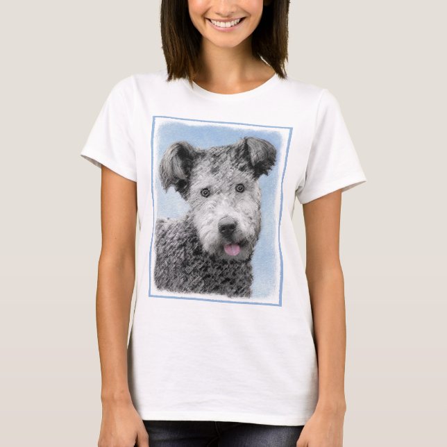Camiseta Pintura de Pumi - Arte de Perro Original. (Anverso)