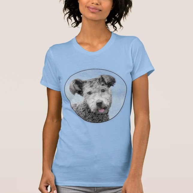 Camiseta Pintura de Pumi - Arte de Perro Original. (Anverso)