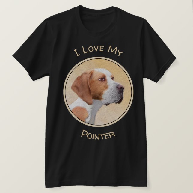 Camiseta Pintura de puntero - Arte de perro original lindo (Anverso del diseño)