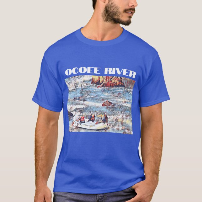 Camiseta Pintura de Rafting de Ocoee River Tennessee (Anverso)