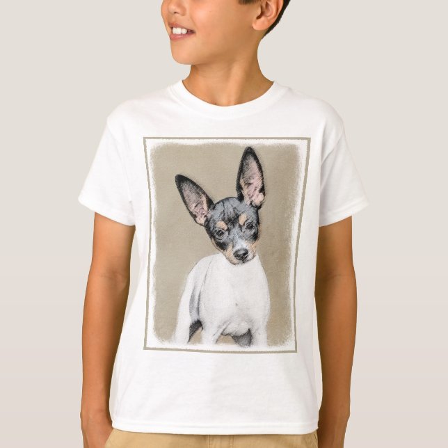 Camiseta Pintura de Rat Terrier - Arte de Perro Original. (Anverso)