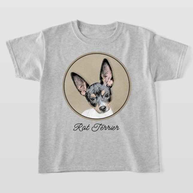 Camiseta Pintura de Rat Terrier - Arte Perro Original. (Distribución)