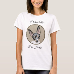 Camiseta Pintura de Rat Terrier - Arte Perro Original.