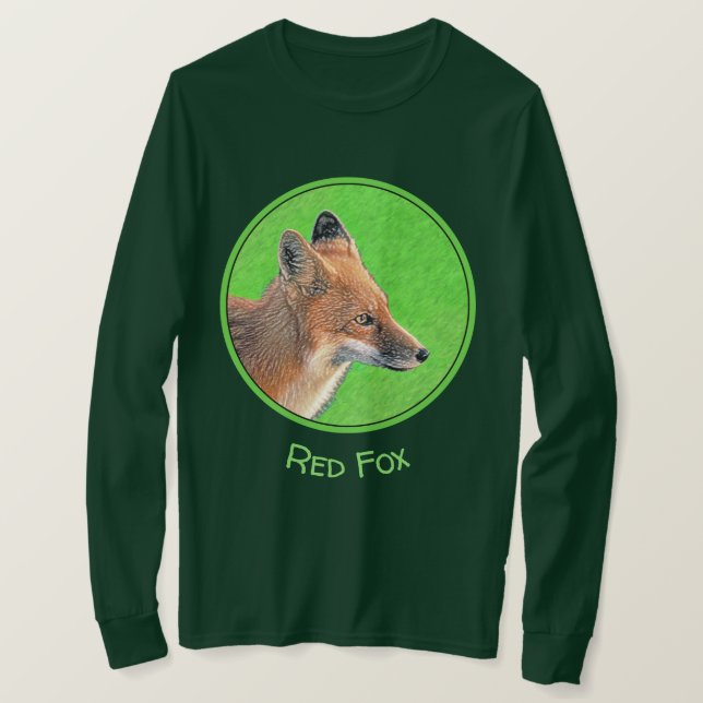 Camiseta Pintura de Red Fox - Arte de vida salvaje original (Anverso del diseño)
