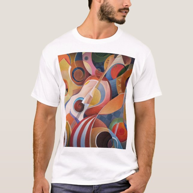 Camiseta Pintura de resumen de música hecha a mano (Anverso)