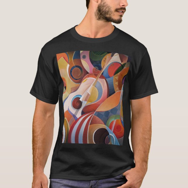 Camiseta Pintura de resumen de música hecha a mano (Anverso)