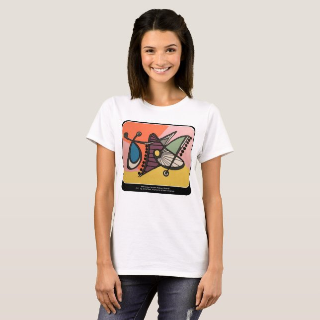 Camiseta Pintura de 'Resumen moderno de mediados del siglo, (Anverso completo)
