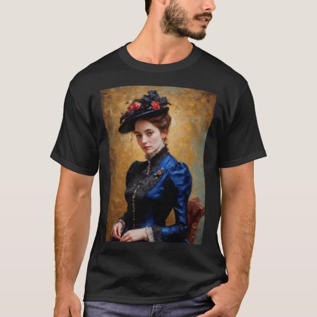 Camiseta Pintura de retrato de dama de inglés victoriana (Anverso)