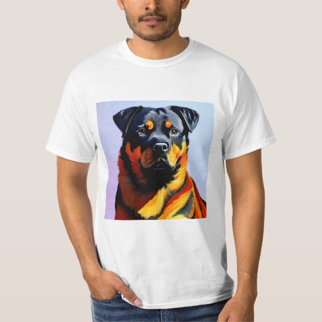 Camiseta Pintura de Rottweiler (Anverso)