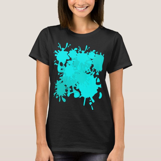 Camiseta Pintura de salpicadura azul (Anverso)