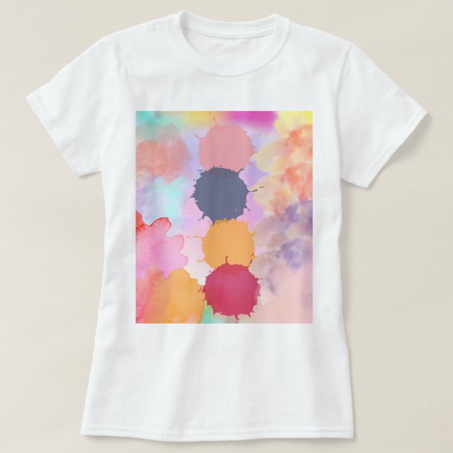 Camiseta Pintura de salpicadura colorida (Diseño del anverso)