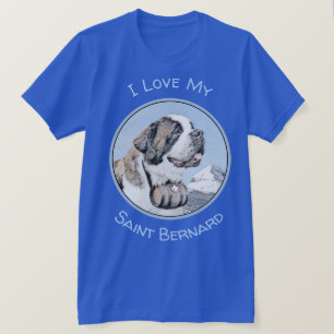 Camiseta Pintura de San Bernardo - Arte de Perro Original.